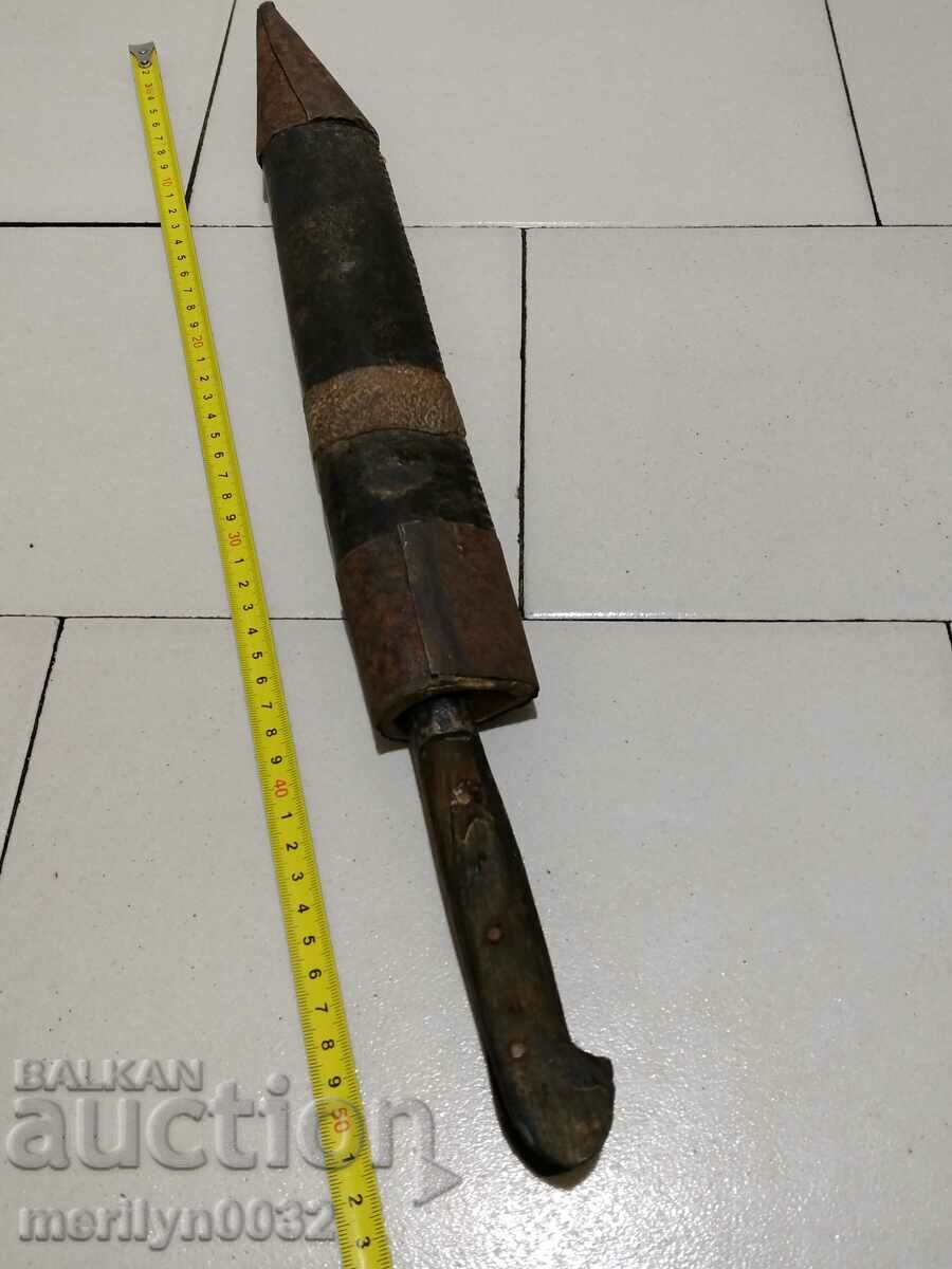 Forged shepherd's knife karakulak with kanya blade with scimitar seal with price 396.00 BGN | € 202.47 Forged shepherd's knife karakulak with kanya blade with scimitar seal with price 396.00 BGN | € 202.47