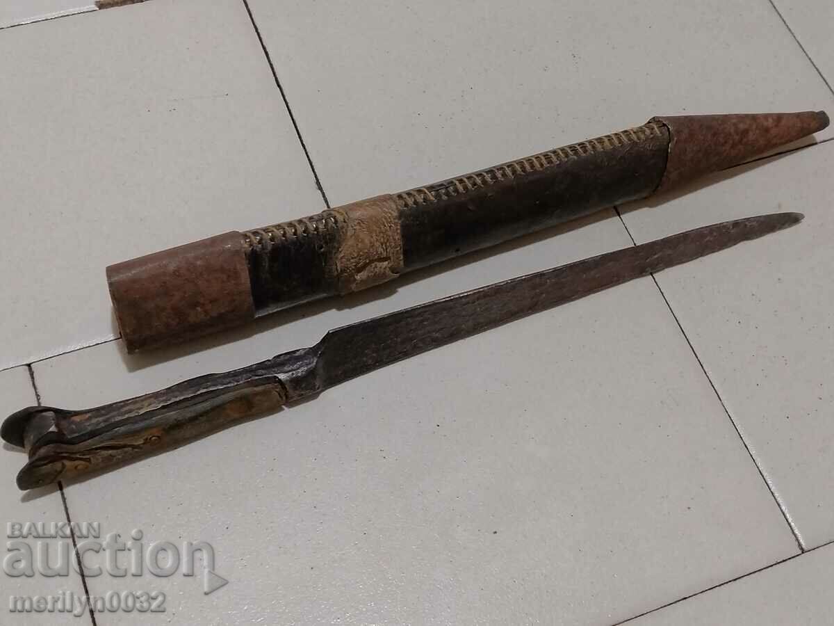 Delivery of Forged shepherd's knife karakulak with kanya blade with scimitar seal Delivery of Forged shepherd's knife karakulak with kanya blade with scimitar seal