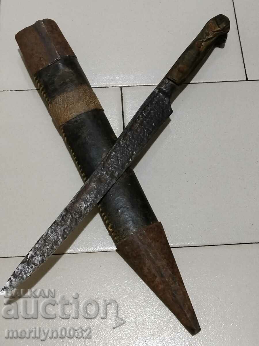 Forged shepherd's knife karakulak with kanya blade with scimitar seal - 5 Forged shepherd's knife karakulak with kanya blade with scimitar seal - 5