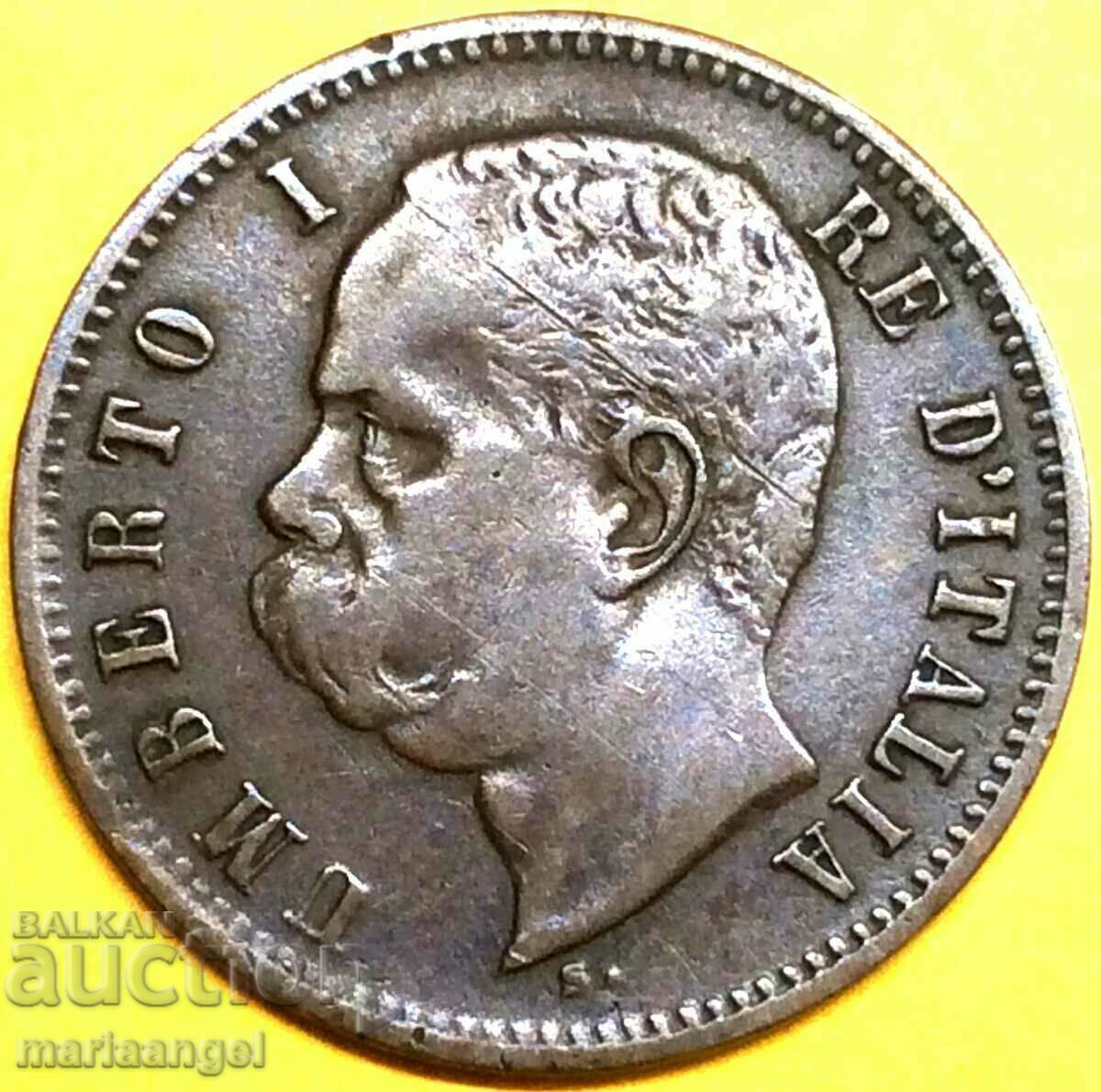 2 Centesimi 1898 Italy King Umberto I