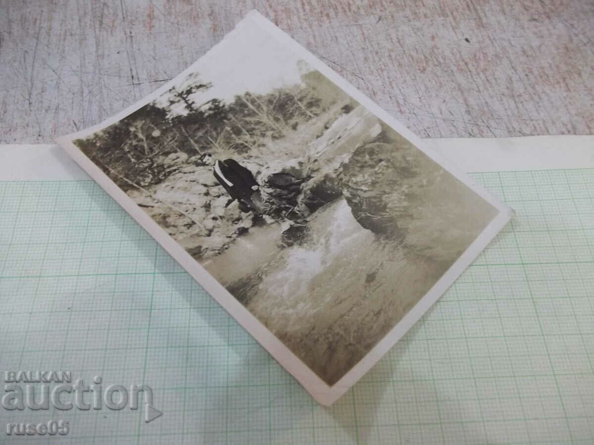 Auction  Old photo of a Bulgarian man in an American river - 1