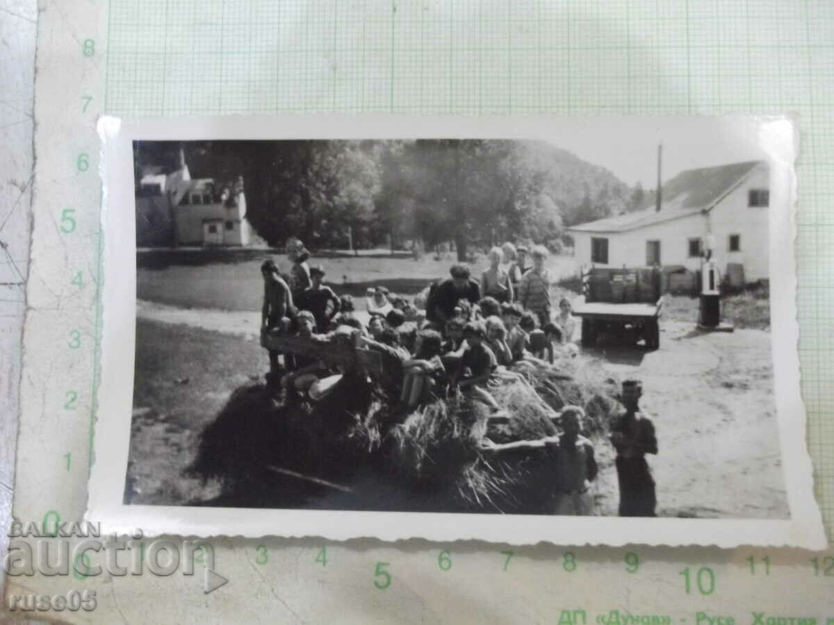 Old photo of children on straw in America