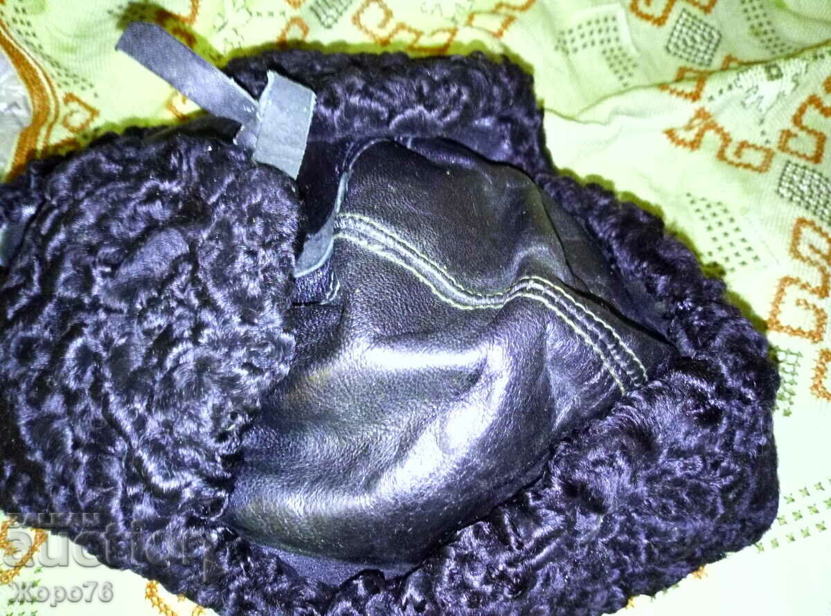 Auction Old ASTRAGAN LEATHER HAT USHANKA Sheepskin from KARAKUL Auction Old ASTRAGAN LEATHER HAT USHANKA Sheepskin from KARAKUL