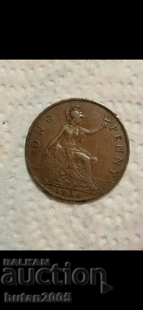 1 penny England 1936