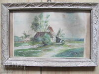 Old watercolor painting, signed L.K., 29x19cm.