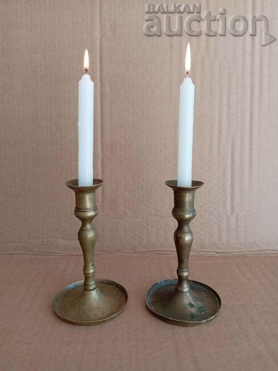 Auction a pair of antique renaissance bronze mantel candlesticks Auction a pair of antique renaissance bronze mantel candlesticks