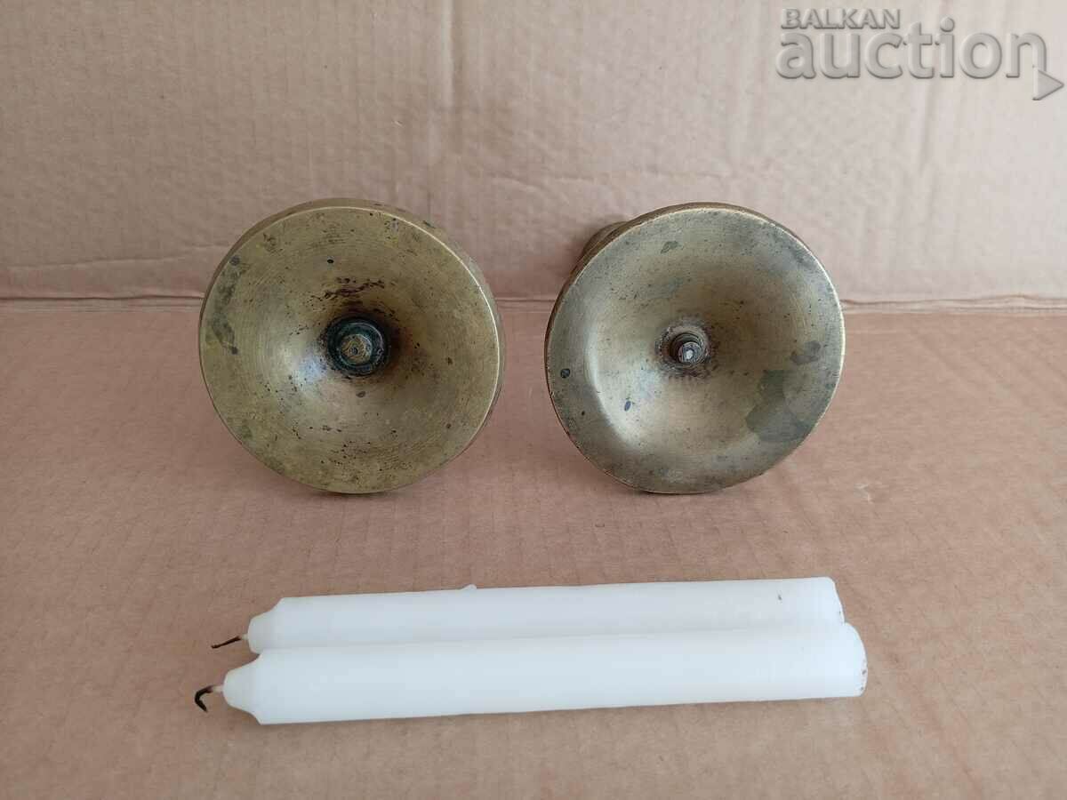 Delivery of a pair of antique renaissance bronze mantel candlesticks Delivery of a pair of antique renaissance bronze mantel candlesticks