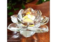 Beautiful Crystal Floral Lotus Candle Holder