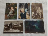 OLD POST CARDS LOT 5 STAMPS