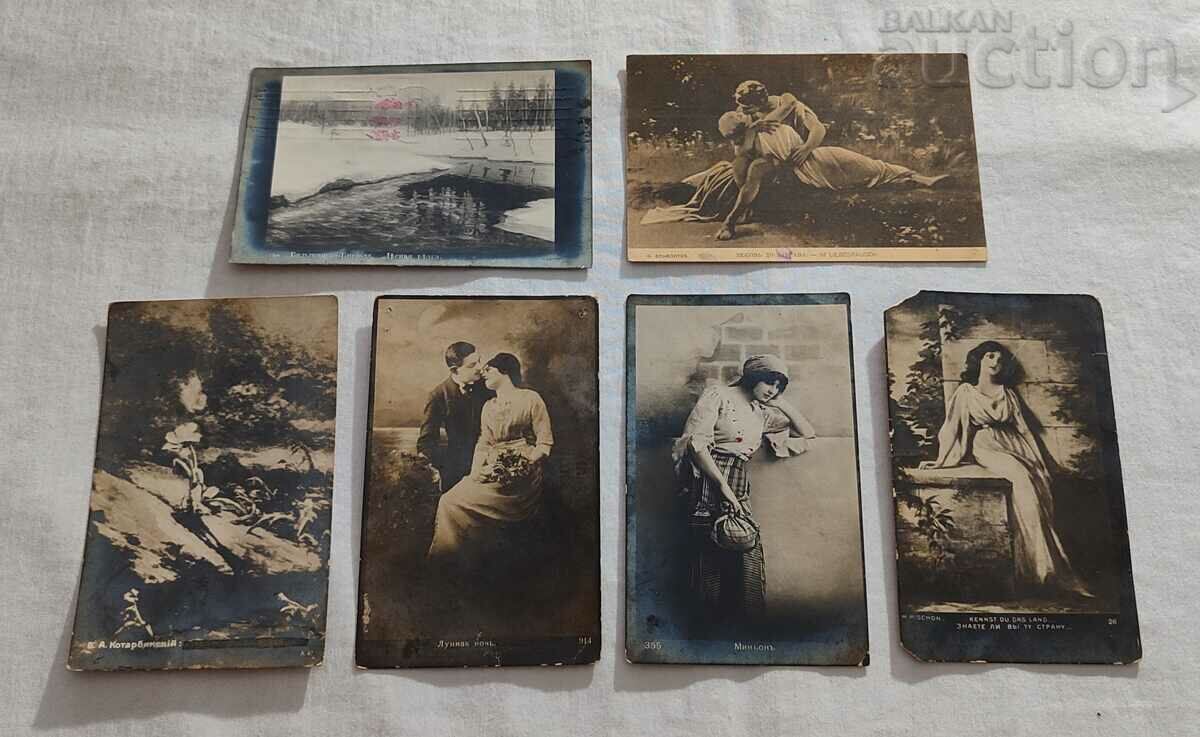 OLD POST CARDS LOT OF 6 STAMPS