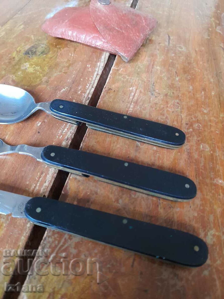 Delivery of Old folding fork, spoon and knife Rostfrei