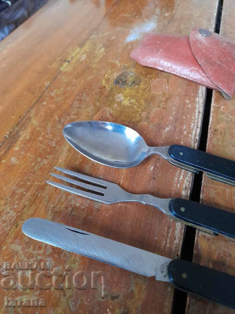 Old folding fork, spoon and knife Rostfrei - 5