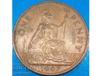 Marea Britanie 1 penny 1967 30mm bronz