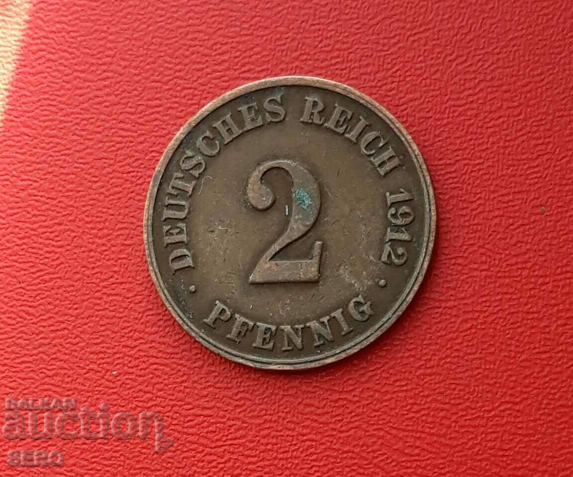 Germania-2 pfennig 1912 J-Hamburg