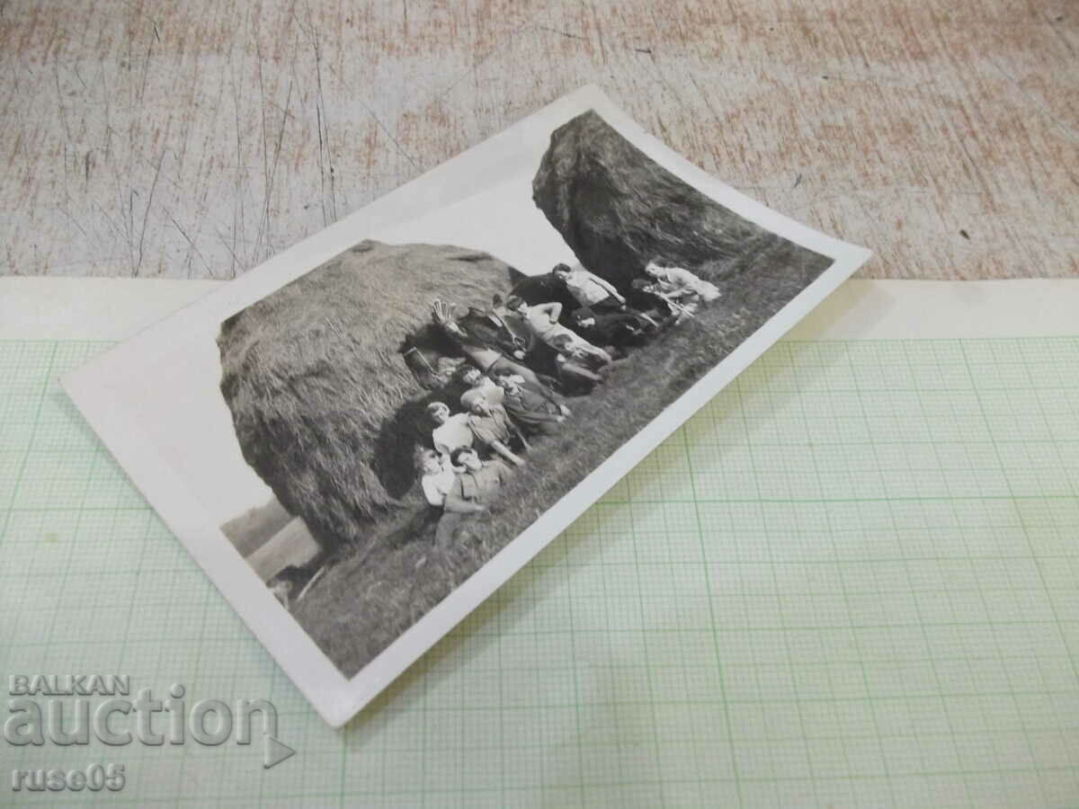 Auction Old photo of Bulgarians in front of harvested straw in America Auction Old photo of Bulgarians in front of harvested straw in America