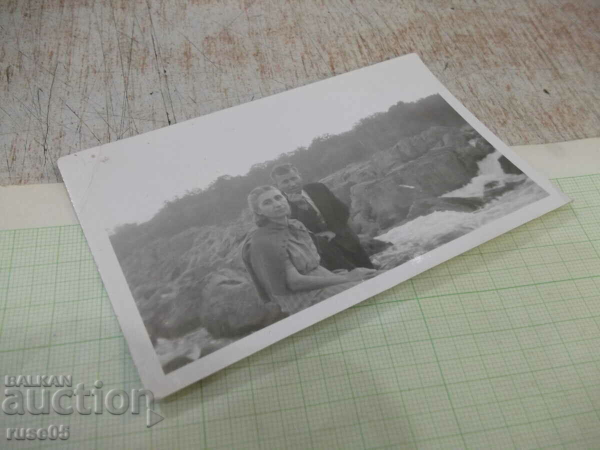Auction Old photo of a Bulgarian man and a Bulgarian woman by a river in America Auction Old photo of a Bulgarian man and a Bulgarian woman by a river in America