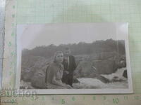 Old photo of a Bulgarian man and a Bulgarian woman by a river in America