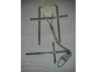 Crystal cross necklace and earrings set