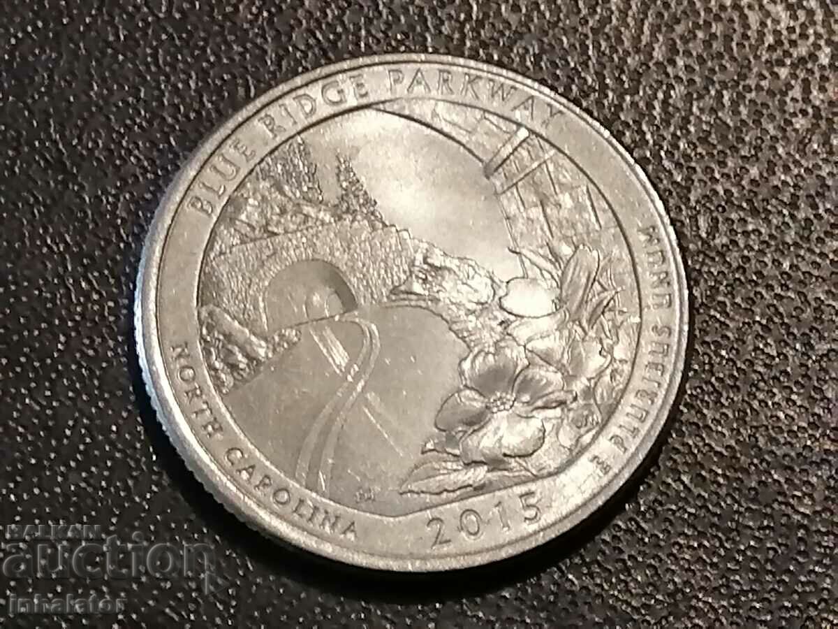 Blue Ridge North Carolina 25 Cents 2015 R