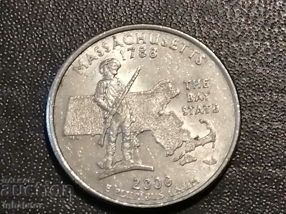 Massachusetts 25 Cent 2000 D