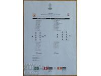 Football team sheet CSKA-Zorya, Conference League - 2021