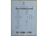 Football team sheet CSKA-Zorya, Conference League - 2021