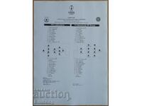 Football team sheet CSKA-Macedonia, League of conf. - 2022