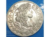 Silesia 3 Kreuzer 1691 Leopold Austria silver