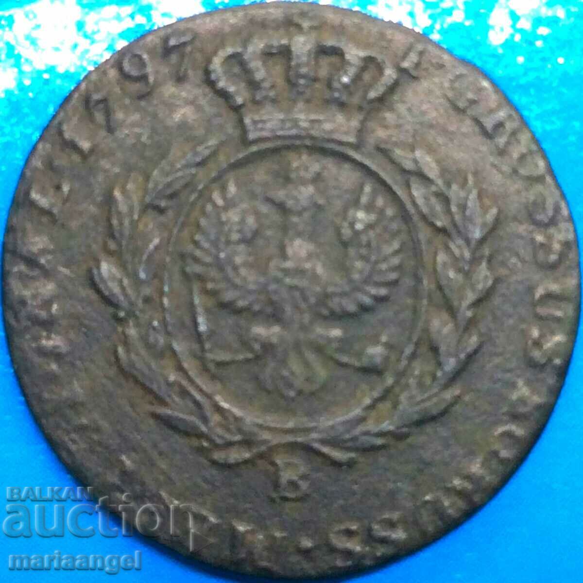 Poland 1 grosz 1797 Brandenburg copper