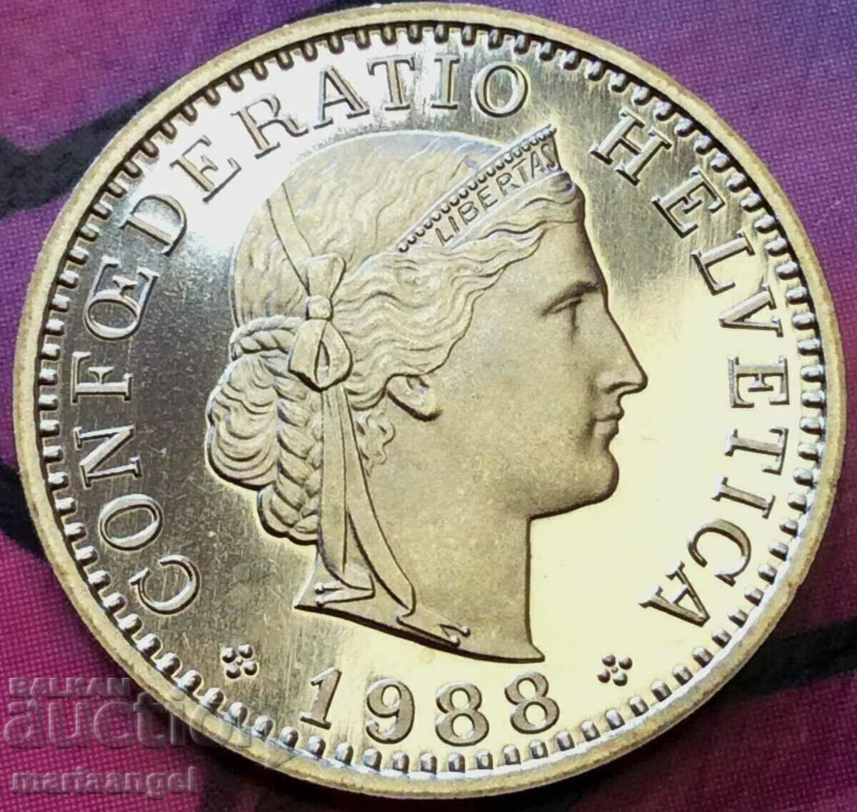 Switzerland 20 Rapen 1988 UNC ΑΠΟΔΕΙΞΗ