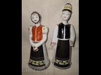 A pair of old branded porcelain figures--Hungary