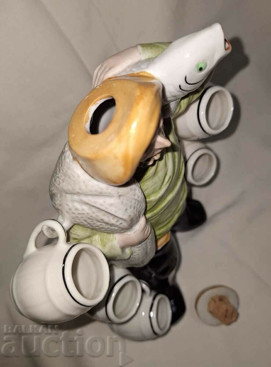 Porcelain jug figure fisherman with cups - 5