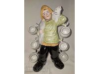 Porcelain jug figure fisherman with cups