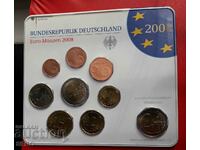 Germania SET 2008 J-Hamburg de 9 monede/2x2 euro/