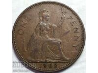 Marea Britanie 1 Penny 1962 30 mm Bronz 2