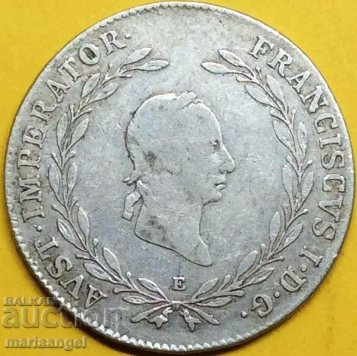 Austria 20 Kreuzer 1828 E - Carlsburg - quite rare