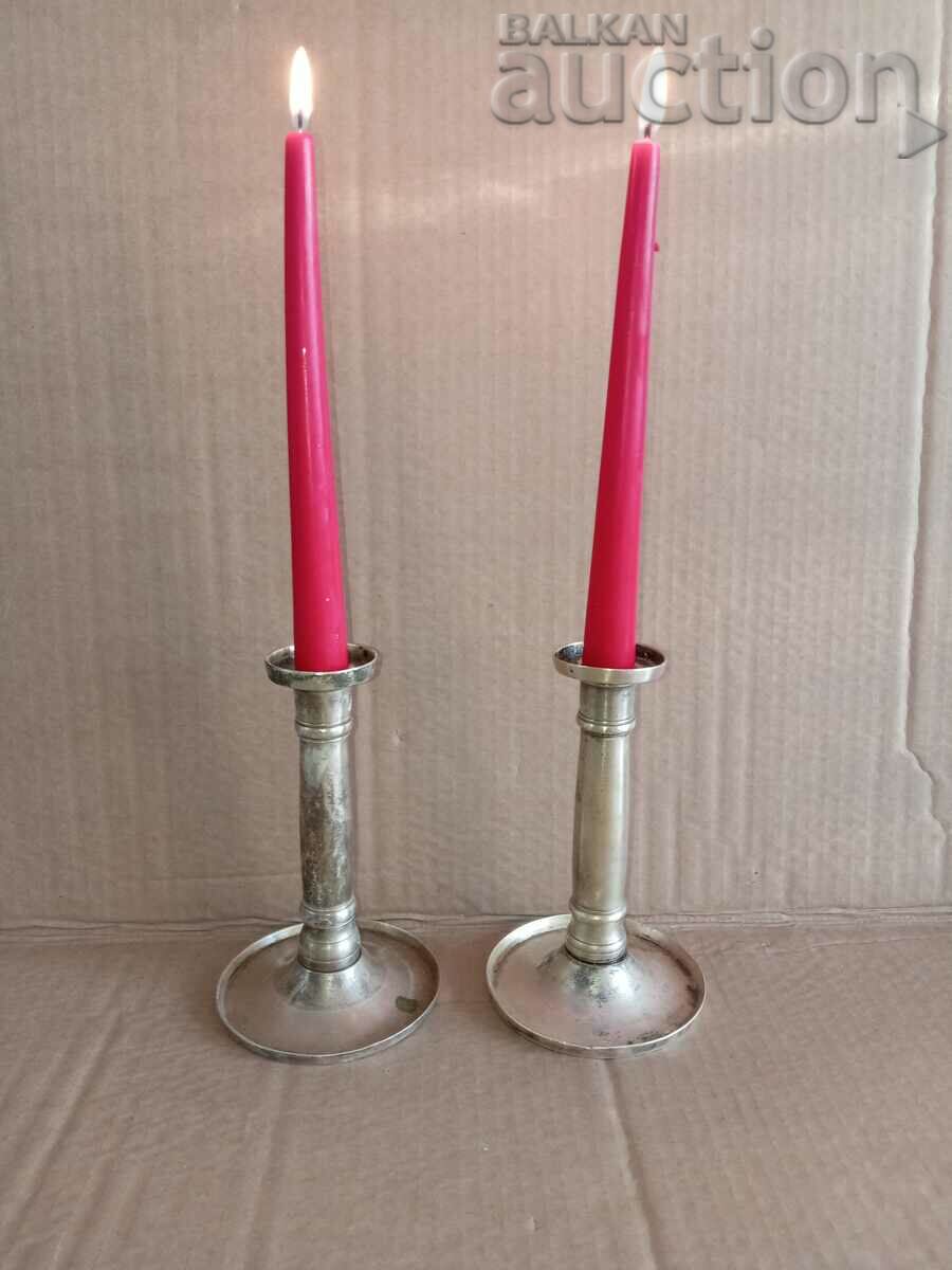 a pair of antique renaissance bronze mantel candlesticks with price 61.00 BGN | € 31.19 a pair of antique renaissance bronze mantel candlesticks with price 61.00 BGN | € 31.19