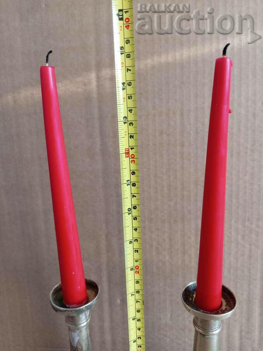 a pair of antique renaissance bronze mantel candlesticks - 6 a pair of antique renaissance bronze mantel candlesticks - 6