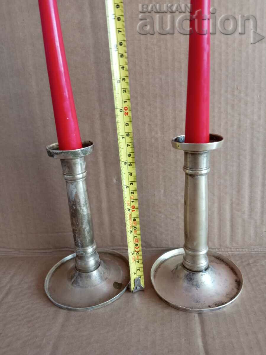 a pair of antique renaissance bronze mantel candlesticks - 7 a pair of antique renaissance bronze mantel candlesticks - 7