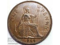 Marea Britanie 1 Penny 1964 30 mm Bronz 2