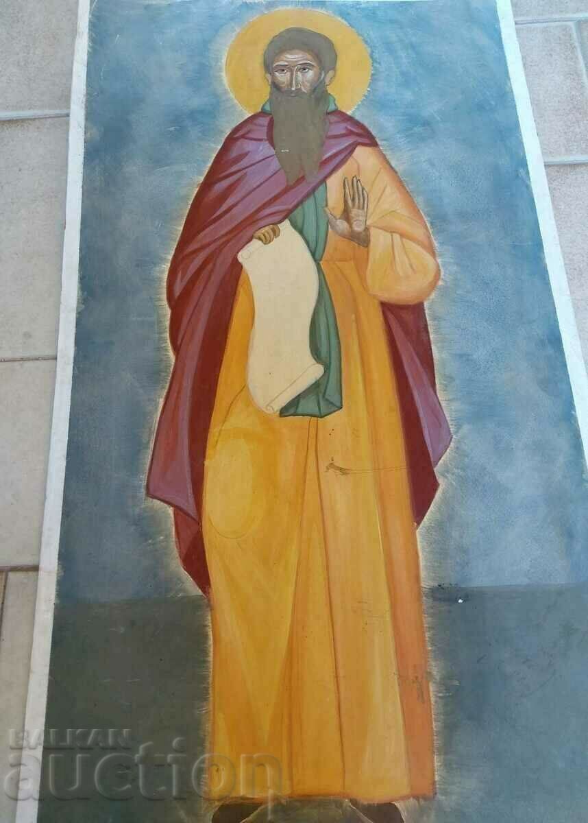 Auction . LARGE PAINTED ICON SAINT SAINT THICK CARDBOARD Auction . LARGE PAINTED ICON SAINT SAINT THICK CARDBOARD