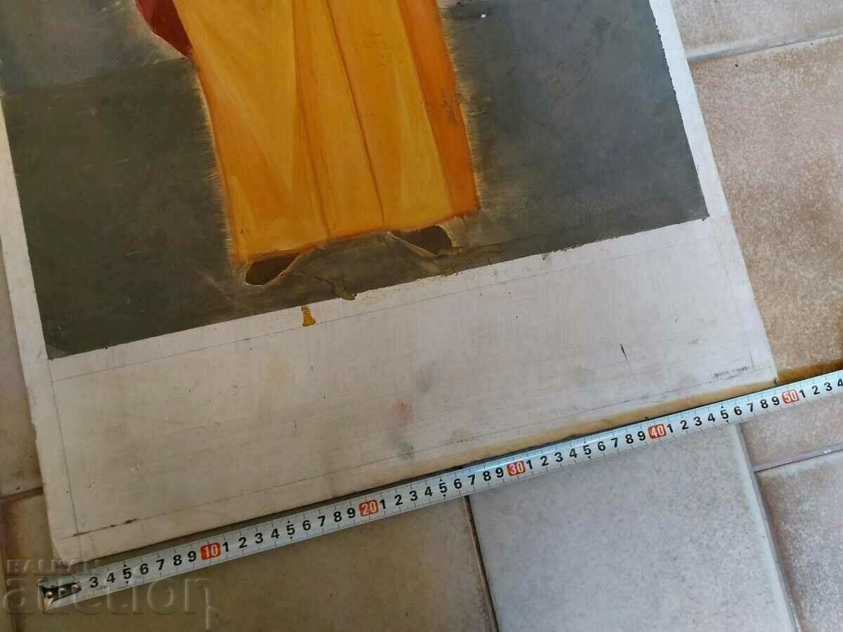 . LARGE PAINTED ICON SAINT SAINT THICK CARDBOARD - 5 . LARGE PAINTED ICON SAINT SAINT THICK CARDBOARD - 5