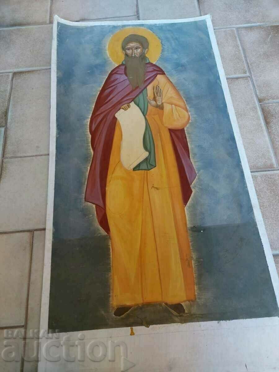 . LARGE PAINTED ICON SAINT SAINT THICK CARDBOARD - 6 . LARGE PAINTED ICON SAINT SAINT THICK CARDBOARD - 6