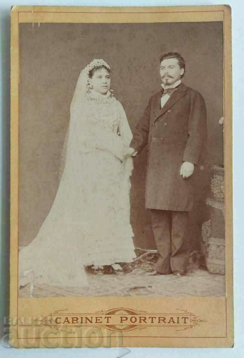 . ANII 1870 NUNTA NUNTA FOTO FOTO VECHI CARTON