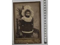 . 1904 COPIL FATA BEBE FOTO FOTO VECHI CARTON FOTO