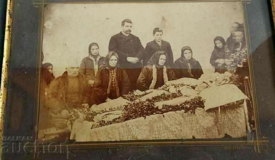 Delivery of . 1892 FUNERAL OLD PHOTO PHOTOGRAPH FRAME GLASS