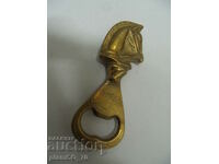 No.*7771 old metal / bronze opener - horse - embossed