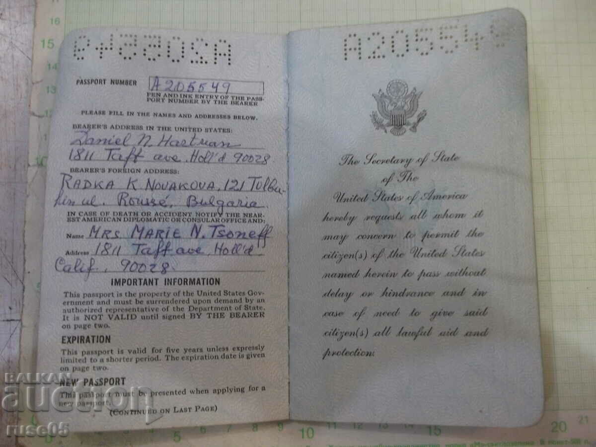 Old American passport - 1 with price 50.00 BGN | € 25.56 Old American passport - 1 with price 50.00 BGN | € 25.56