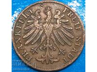 1 Heller 1856 Germania Frankfurt cupru