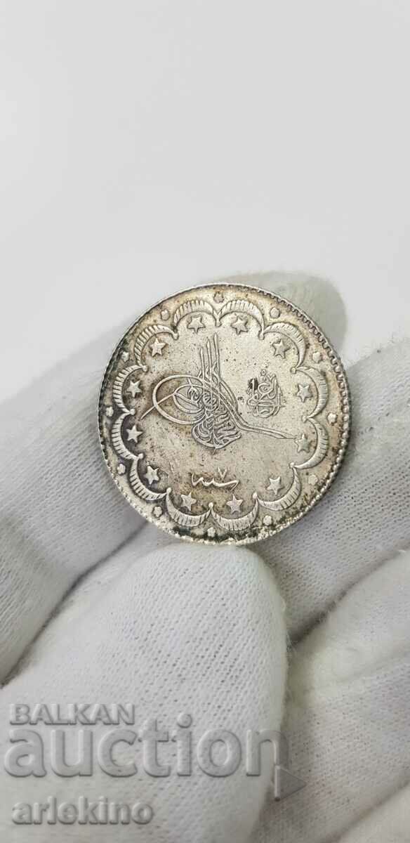 Rare Turkish, Ottoman silver coin 10 kuruş